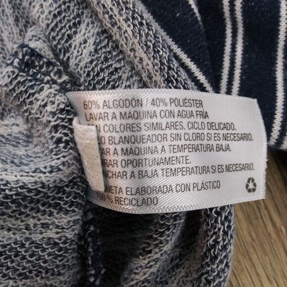 Wild Fable Sweatshirt Womens XS Navy Blue Strip Hooded Crop 1/4 Zip - Picture 6 of 8